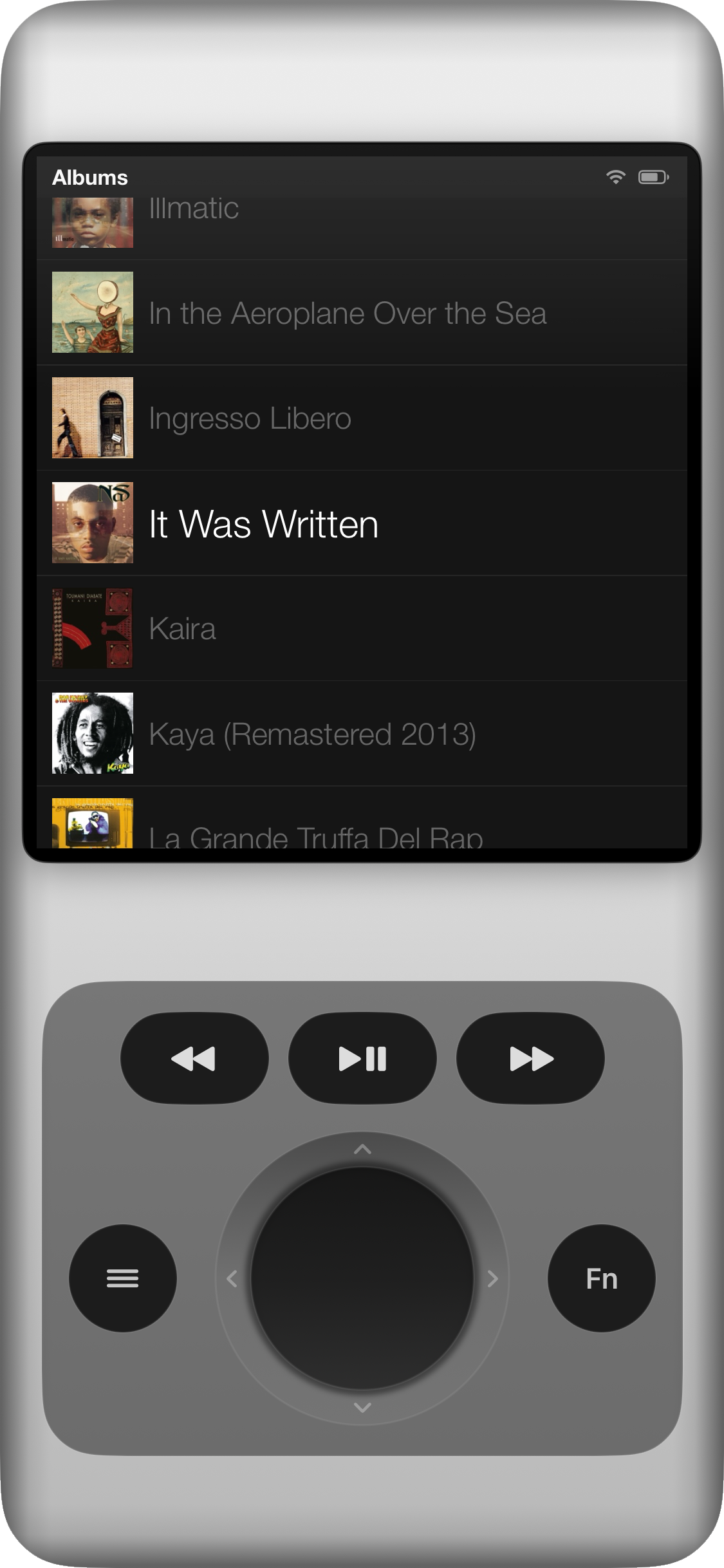 Jam-Pod for iPhone albums library list