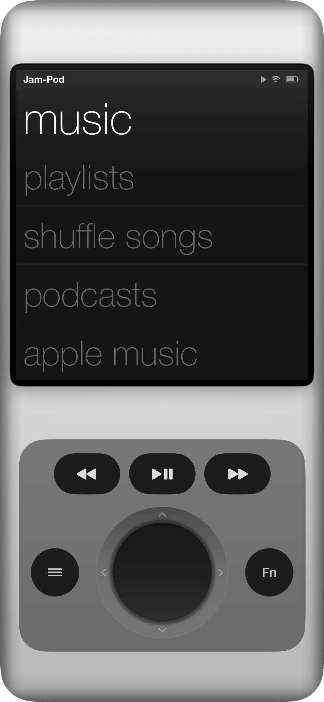 Jam-Pod for iPhone main menu