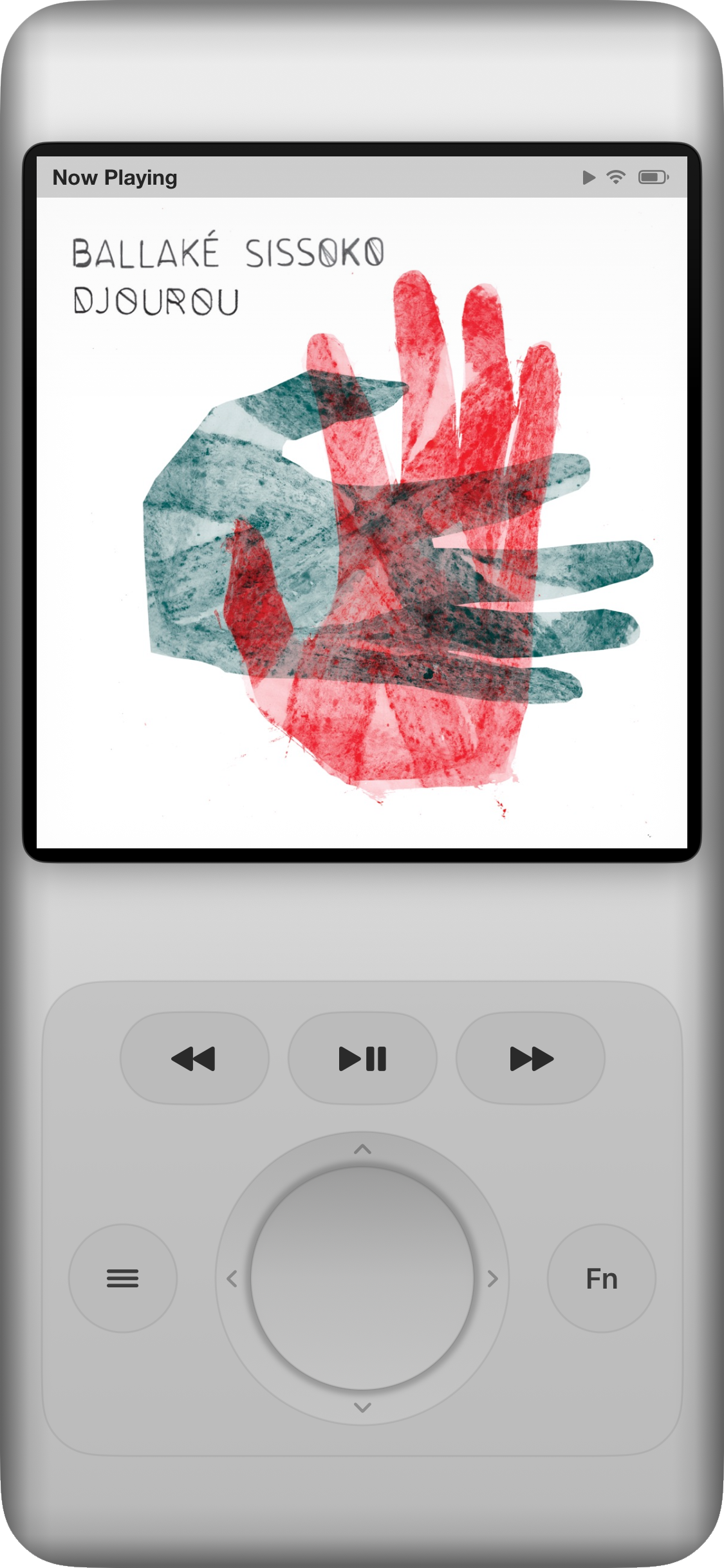 Jam-Pod for iPhone Now Playing screen in White theme