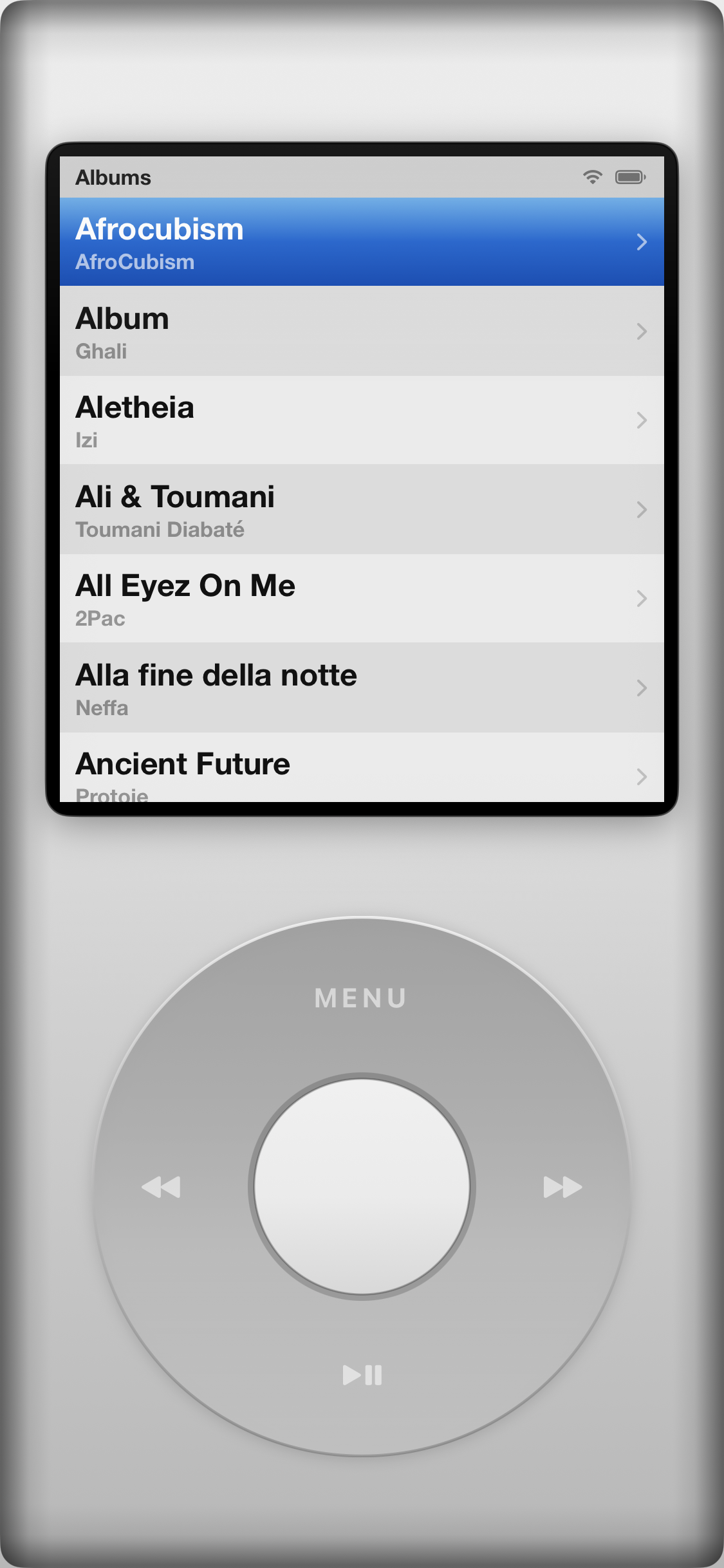 Jam-Pod albums library list