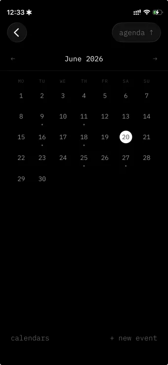 MIM calendar module