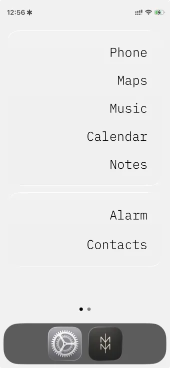 MIM home screen in light mode